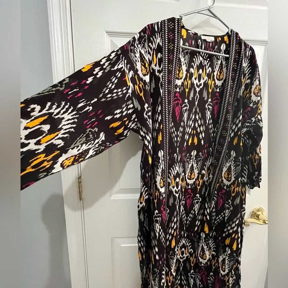 NWOT LOFT Women's Long Line Ikat Print Kimono/ Topper Size XS / Small